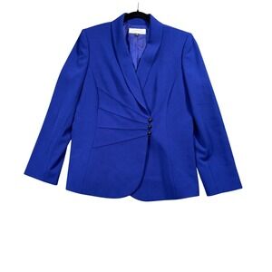Tahari Cobalt Blue Power Blazer Modern‎ Minimalist Tailored Jacket NWT 14